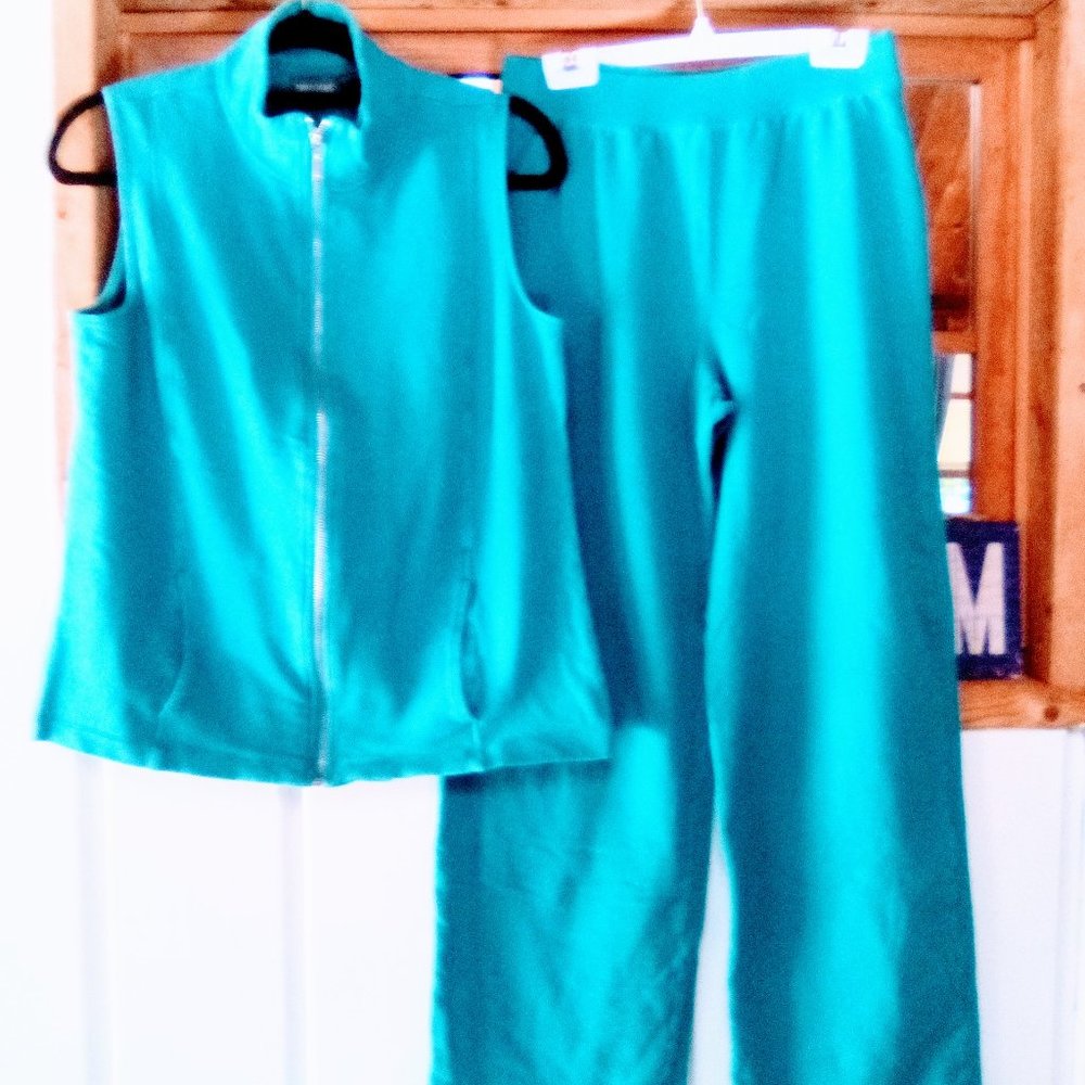 Chico's Additions Cotton Stretch Knit Vest and Pants Outfit Chico's 1 M/L